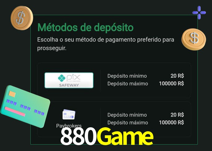 O cassino 880Game oferece uma grande variedade de métodos de pagamento